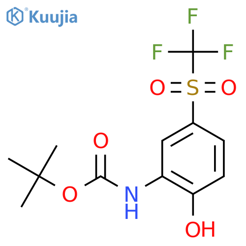 tert-butyl N-(2-hydroxy-5-trifluoromethanesulfonylphenyl)carbamate structure