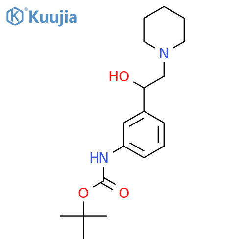 tert-butyl N-{3-1-hydroxy-2-(piperidin-1-yl)ethylphenyl}carbamate structure