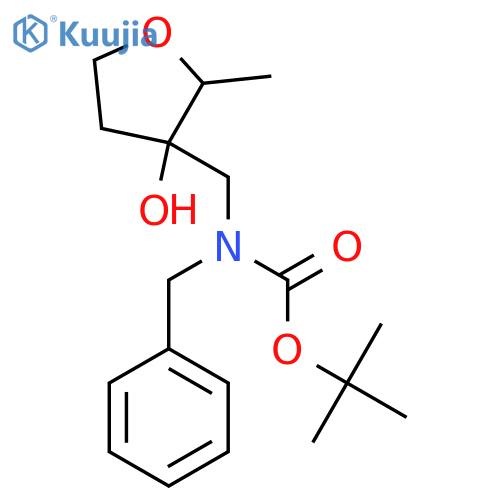 tert-butyl N-benzyl-N-[(3-hydroxy-2-methyloxolan-3-yl)methyl]carbamate structure