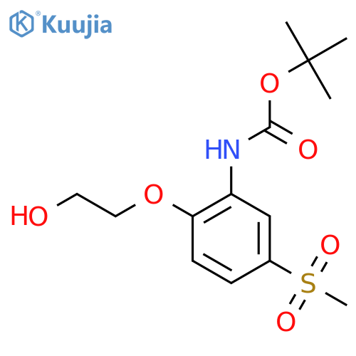 tert-butyl N-[2-(2-hydroxyethoxy)-5-methanesulfonylphenyl]carbamate structure