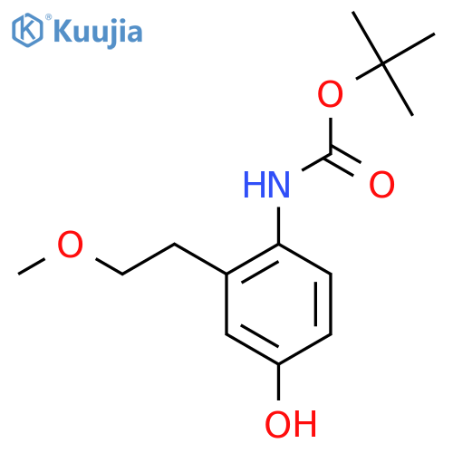 tert-butyl N-4-hydroxy-2-(2-methoxyethyl)phenylcarbamate structure
