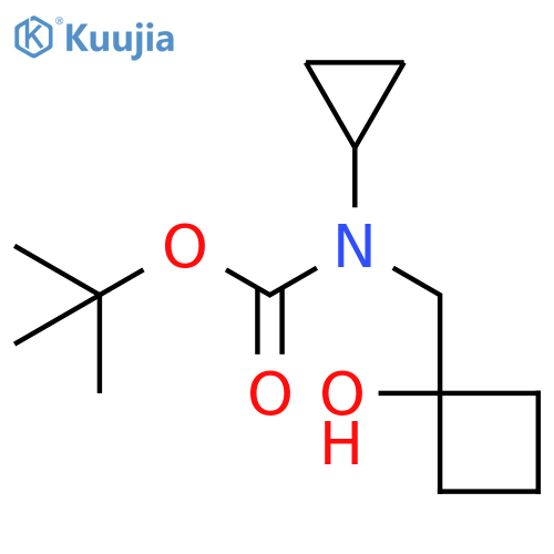 tert-butyl N-cyclopropyl-N-[(1-hydroxycyclobutyl)methyl]carbamate structure