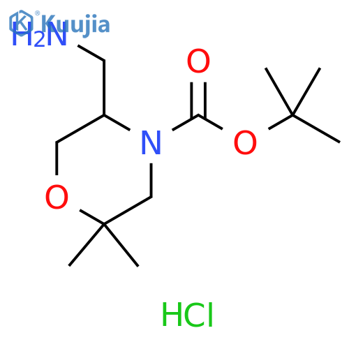 tert-butyl 5-(aminomethyl)-2,2-dimethylmorpholine-4-carboxylate hydrochloride structure