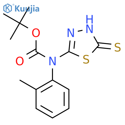 tert-butyl N-(2-methylphenyl)-N-(5-sulfanyl-1,3,4-thiadiazol-2-yl)carbamate structure