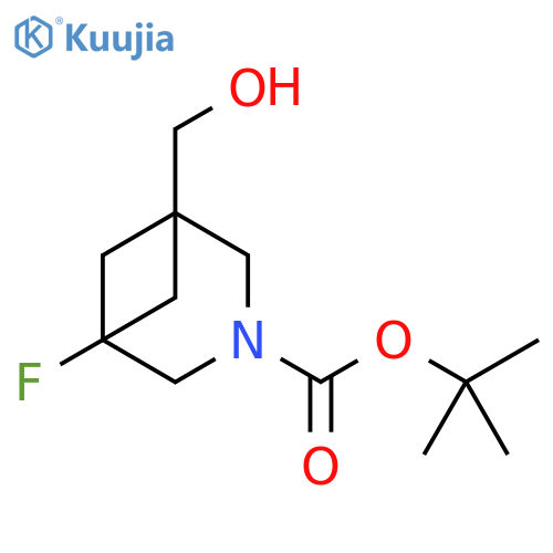 tert-butyl 1-fluoro-5-(hydroxymethyl)-3-azabicyclo3.1.1heptane-3-carboxylate structure