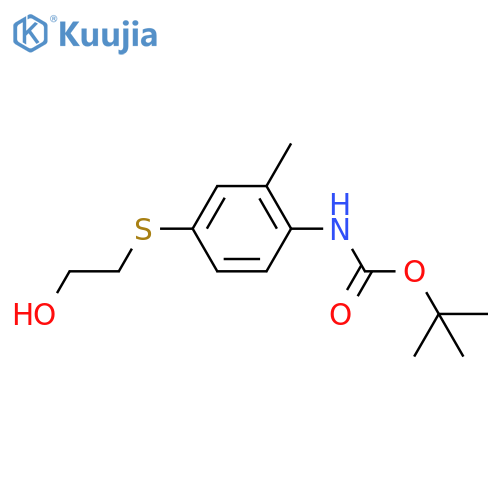 tert-butyl N-{4-(2-hydroxyethyl)sulfanyl-2-methylphenyl}carbamate structure