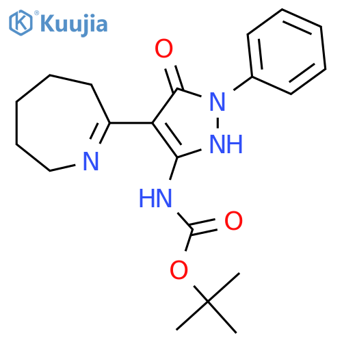 tert-butyl N-5-hydroxy-1-phenyl-4-(3,4,5,6-tetrahydro-2H-azepin-7-yl)-1H-pyrazol-3-ylcarbamate structure