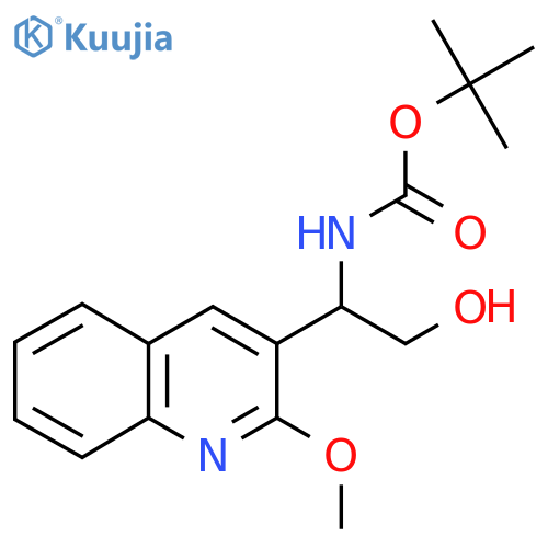 tert-butyl N-2-hydroxy-1-(2-methoxyquinolin-3-yl)ethylcarbamate structure