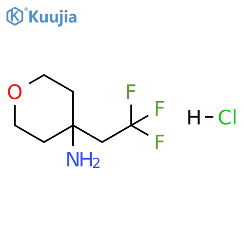 2H-Pyran-4-amine, tetrahydro-4-(2,2,2-trifluoroethyl)-, hydrochloride (1:1) structure