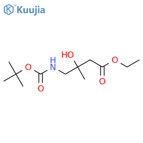ethyl 4-{(tert-butoxy)carbonylamino}-3-hydroxy-3-methylbutanoate structure