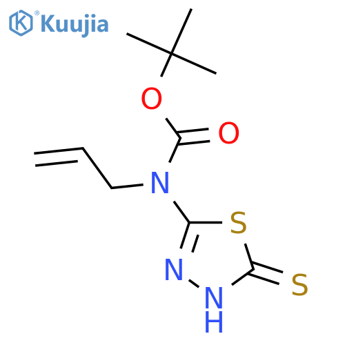 tert-butyl N-(prop-2-en-1-yl)-N-(5-sulfanyl-1,3,4-thiadiazol-2-yl)carbamate structure