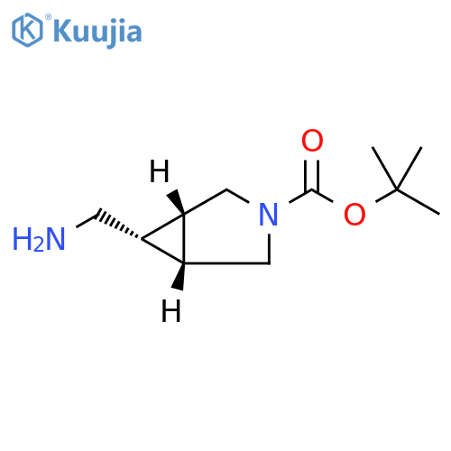 tert-butyl rel-(1R,5S,6r)-6-(aminomethyl)-3-azabicyclo[3.1.0]hexane-3-carboxylate structure