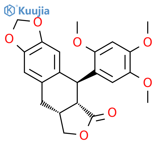 Furo[3',4':6,7]naphtho[2,3-d]-1,3-dioxol-6(5aH)-one,5,8,8a,9-tetrahydro-5-(3,4,5-trimethoxyphenyl)-, (5R,5aS,8aR)- structure