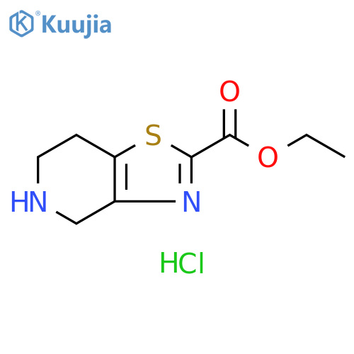 Thiazolo[4,5-c]pyridine-2-carboxylic acid, 4,5,6,7-tetrahydro-, ethyl ester, hydrochloride (1:1) structure
