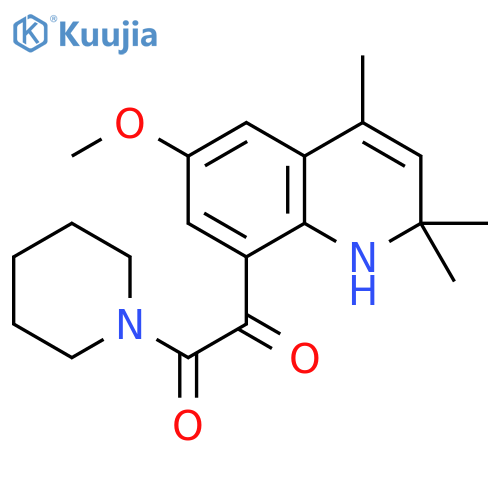 1-(6-methoxy-2,2,4-trimethyl-1,2-dihydroquinolin-8-yl)-2-oxo-2-piperidin-1-ylethanone structure