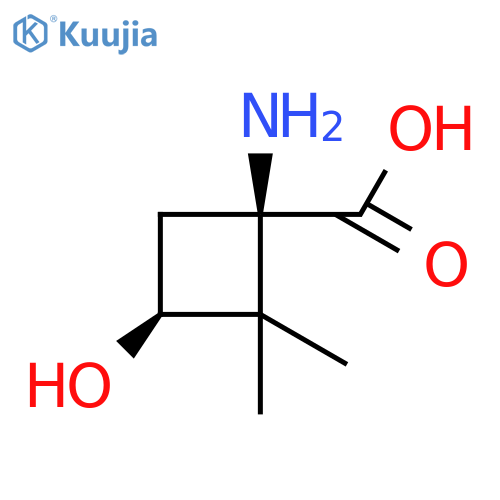rac-(1R,3S)-1-amino-3-hydroxy-2,2-dimethylcyclobutane-1-carboxylic acid structure