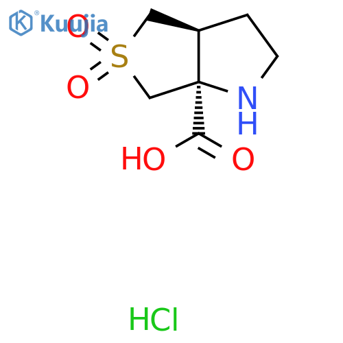 rac-(3aR,6aR)-5,5-dioxo-hexahydro-1H-5lambda6-thieno3,4-bpyrrole-6a-carboxylic acid hydrochloride structure