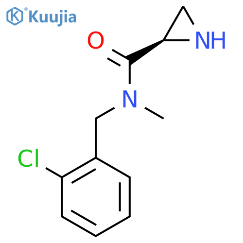 (2R)-N-[(2-chlorophenyl)methyl]-N-methylaziridine-2-carboxamide structure