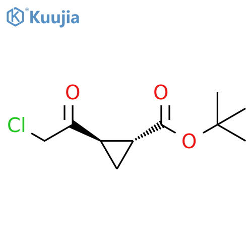 rac-tert-butyl (1R,2R)-2-(2-chloroacetyl)cyclopropane-1-carboxylate, trans structure