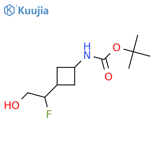 tert-butyl N-(1s,3s)-3-(1-fluoro-2-hydroxyethyl)cyclobutylcarbamate, cis structure