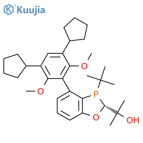 2-[(2R)-3-Tert-butyl-4-(3,5-dicyclopentyl-2,6-dimethoxyphenyl)-2H-1,3-benzoxaphosphol-2-yl]propan-2-ol structure