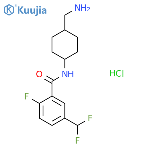 rac-5-(difluoromethyl)-2-fluoro-N-(1r,4r)-4-(aminomethyl)cyclohexylbenzamide hydrochloride, trans structure