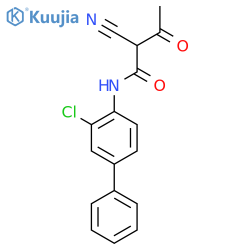 N-{3-chloro-1,1'-biphenyl-4-yl}-2-cyano-3-oxobutanamide structure