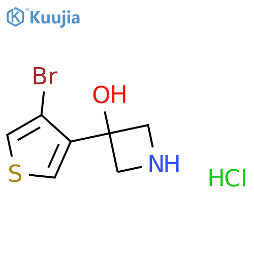 3-(4-bromothiophen-3-yl)azetidin-3-ol hydrochloride structure