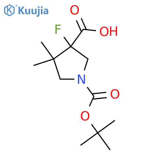 1-(tert-butoxy)carbonyl-3-fluoro-4,4-dimethylpyrrolidine-3-carboxylic acid structure