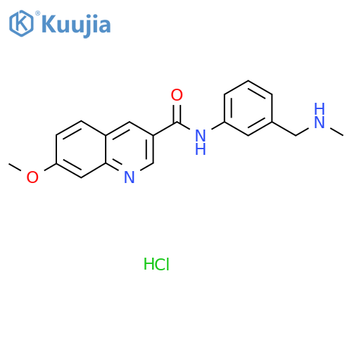 7-methoxy-N-{3-[(methylamino)methyl]phenyl}quinoline-3-carboxamide hydrochloride structure