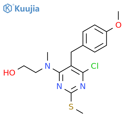 2-({6-Chloro-5-[(4-methoxyphenyl)methyl]-2-(methylsulfanyl)pyrimidin-4-yl}(methyl)amino)ethan-1-ol structure