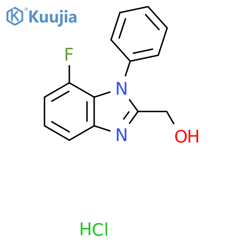 (7-fluoro-1-phenyl-1H-1,3-benzodiazol-2-yl)methanol hydrochloride structure