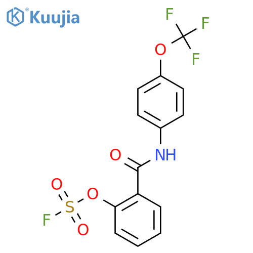 1-Fluorosulfonyloxy-2-[[4-(trifluoromethoxy)phenyl]carbamoyl]benzene structure
