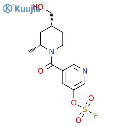 3-Fluorosulfonyloxy-5-[(2R,4R)-4-(hydroxymethyl)-2-methylpiperidine-1-carbonyl]pyridine structure
