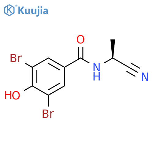 3,5-dibromo-N-(1S)-1-cyanoethyl-4-hydroxybenzamide structure