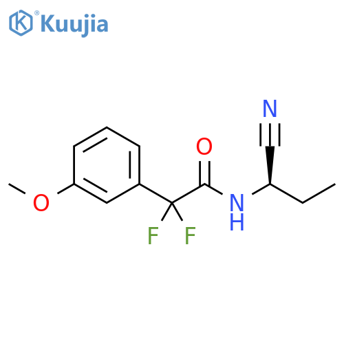 N-(1R)-1-cyanopropyl-2,2-difluoro-2-(3-methoxyphenyl)acetamide structure