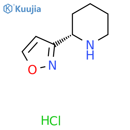 (2S)-2-(1,2-oxazol-3-yl)piperidine hydrochloride structure