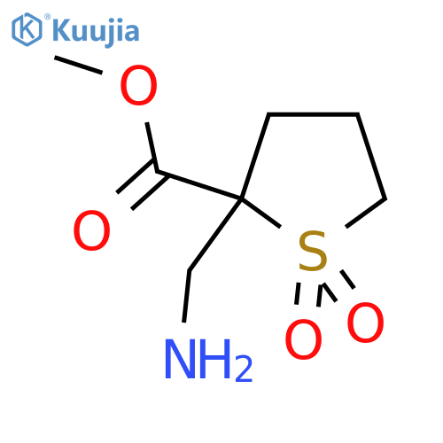 Methyl 2-(aminomethyl)-1,1-dioxo-1lambda6-thiolane-2-carboxylate structure