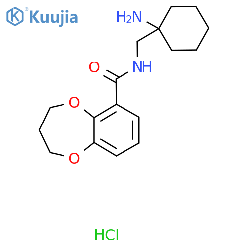 N-(1-aminocyclohexyl)methyl-3,4-dihydro-2H-1,5-benzodioxepine-6-carboxamide hydrochloride structure