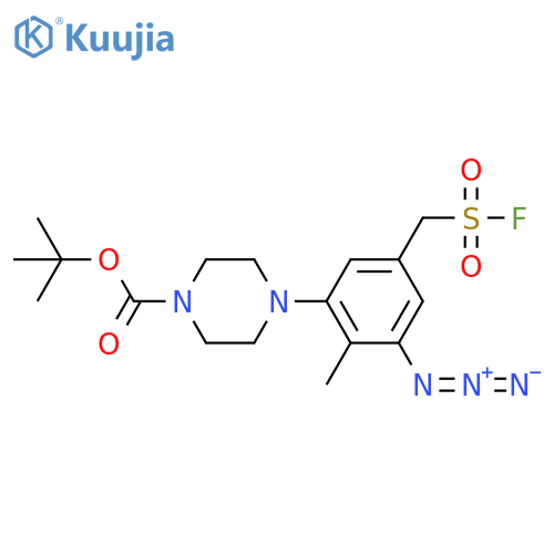 Tert-butyl 4-{3-azido-5-[(fluorosulfonyl)methyl]-2-methylphenyl}piperazine-1-carboxylate structure
