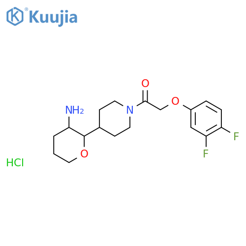 1-4-(3-aminooxan-2-yl)piperidin-1-yl-2-(3,4-difluorophenoxy)ethan-1-one hydrochloride structure