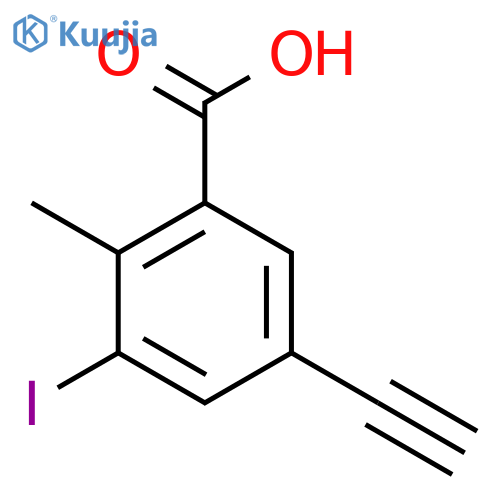 5-Ethynyl-3-iodo-2-methylbenzoic acid structure