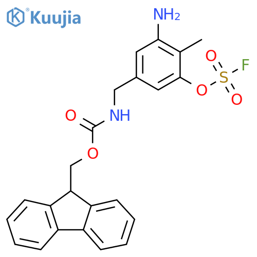 (9H-fluoren-9-yl)methyl N-({3-amino-5-(fluorosulfonyl)oxy-4-methylphenyl}methyl)carbamate structure