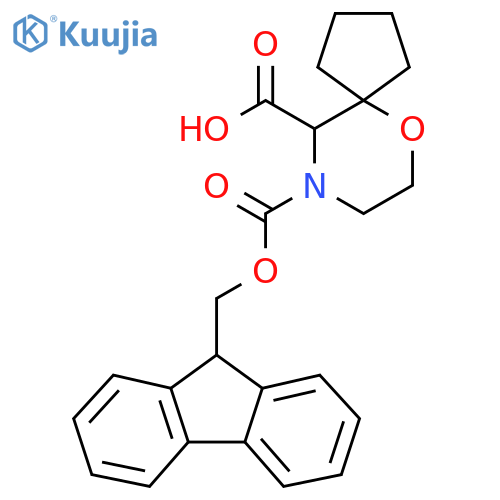 9-{(9H-fluoren-9-yl)methoxycarbonyl}-6-oxa-9-azaspiro4.5decane-10-carboxylic acid structure