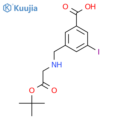 3-({2-(tert-butoxy)-2-oxoethylamino}methyl)-5-iodobenzoic acid structure