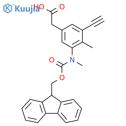 2-3-ethynyl-5-({(9H-fluoren-9-yl)methoxycarbonyl}(methyl)amino)-4-methylphenylacetic acid structure