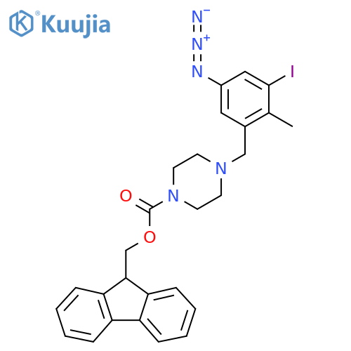 (9H-fluoren-9-yl)methyl 4-(5-azido-3-iodo-2-methylphenyl)methylpiperazine-1-carboxylate structure