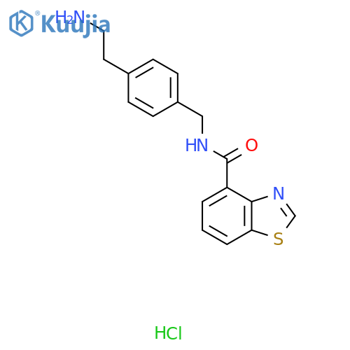 N-[[4-(2-Aminoethyl)phenyl]methyl]-1,3-benzothiazole-4-carboxamide;hydrochloride structure