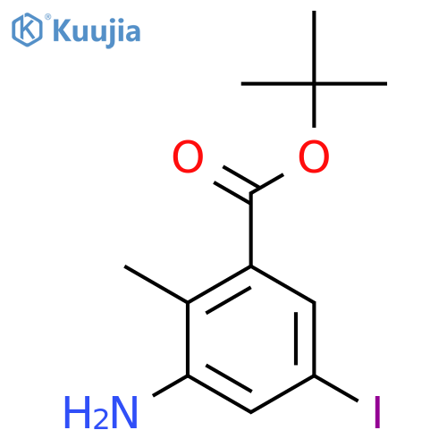 Tert-butyl 3-amino-5-iodo-2-methylbenzoate structure
