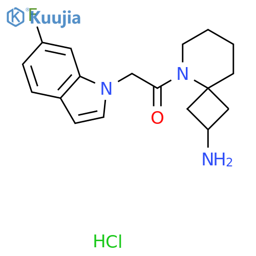 2-(6-fluoro-1H-indol-1-yl)-1-(2r,4s)-2-amino-5-azaspiro3.5nonan-5-ylethan-1-one hydrochloride, cis structure